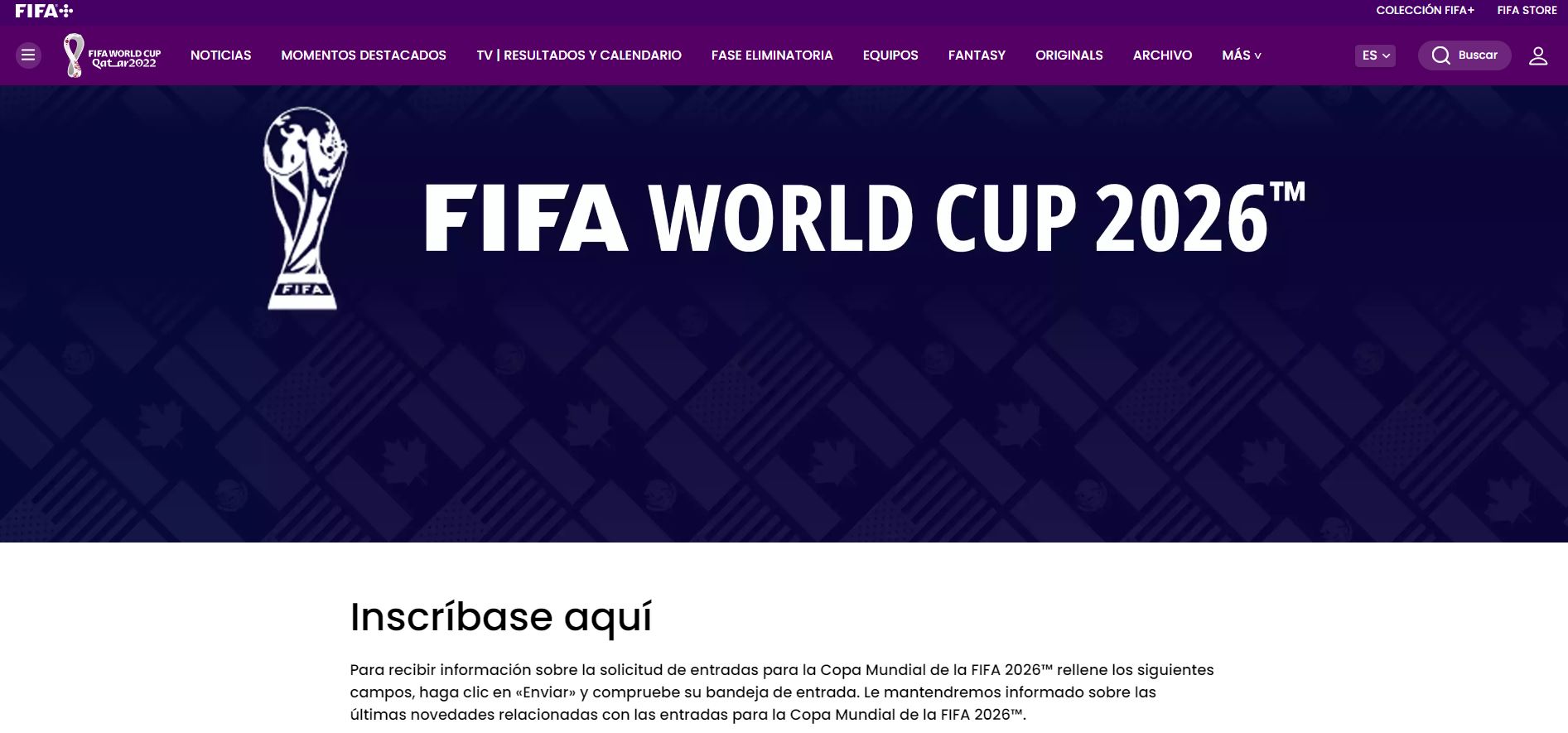 La FIFA abre registro de venta de entradas para la Copa del Mundo 2026 ...